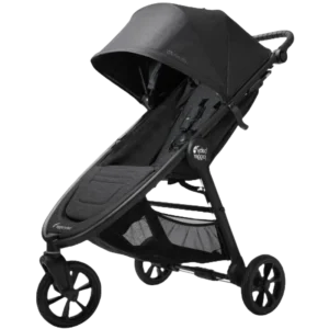 en svart baby jogger city mini GT2.1 barnvagn